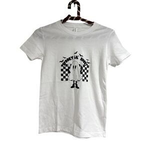 Bella Canvas White Ghost Graphic Tee NWT